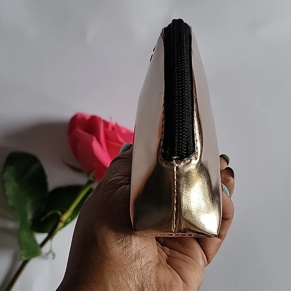 Victoria's Secret! Metallic Gold Cosmetic Case New Makeup Bag
